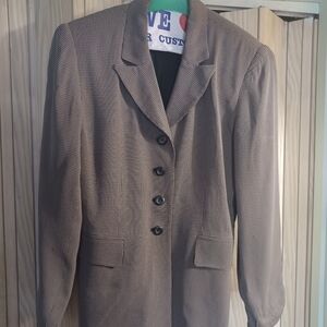 Kasper for A.S.L. Petite Gray Plaid Blazer Size 2P Petite.